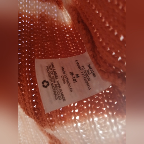 Time and True women's medium long sleeve orange and white sweater 🤎🤍 - Picture 4 of 4